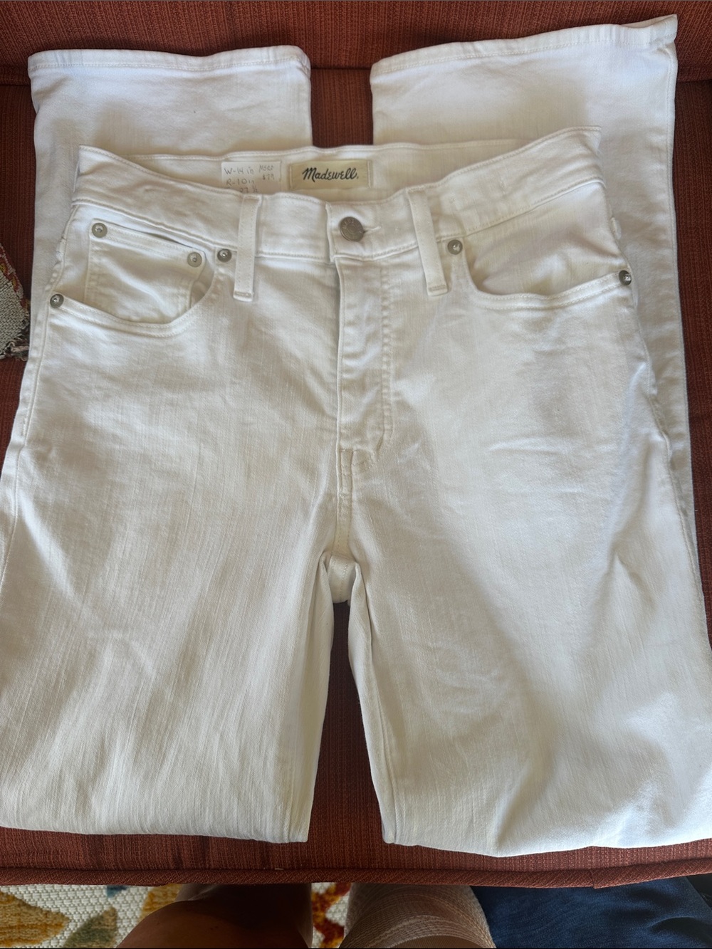 Madewell White Women's Mid Rise Kick Out Flare Jeans-Size 27 NWOT